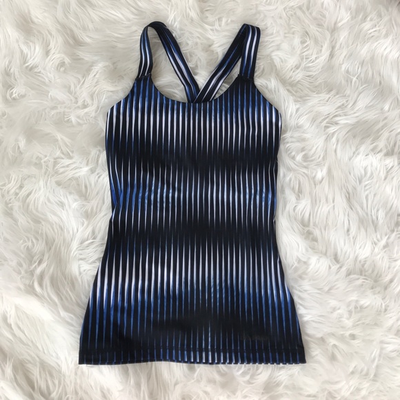 NEW • Ivy Park • Kaleidoscope Printed Tank Top XS black Blue Built in Bra - Picture 2 of 4
